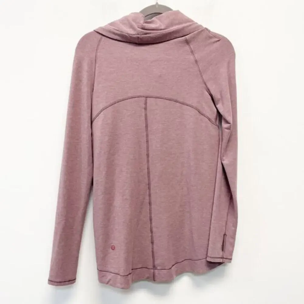 Lululemon Women's Coast Easy Wrap Heathered Misty Merlot Cardigan Sweater Size 2